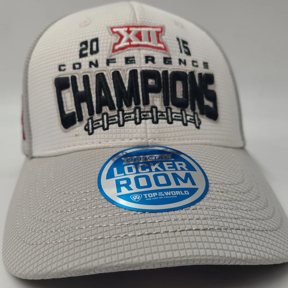 Oklahoma Sooners Hat Adjustable Top of the World Gray NCAA 2015 Big 12 Champions